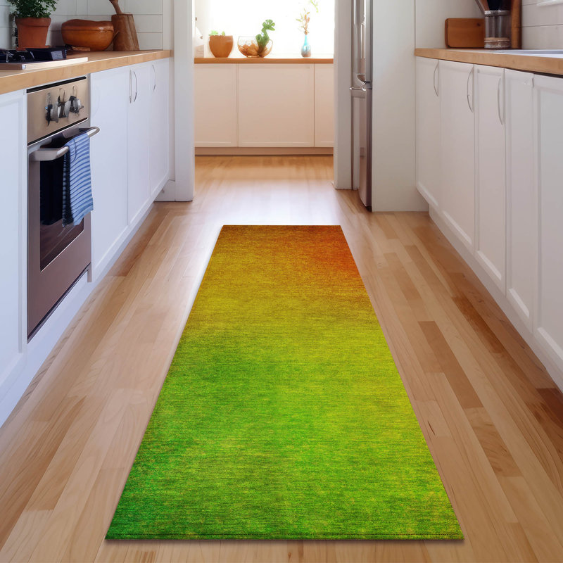 Tapis terre cuite lavable à la machine de qualité supérieure AMF583, Tapis de couloir 2 pi 3 po x 7 pi 6 po