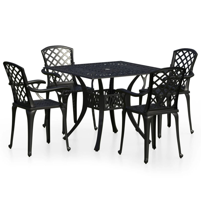 Ensemble repas 4 personnes Maubray, Noir