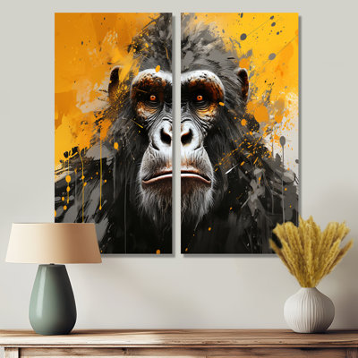 Graffiti noir et jaune - reproduction d'art sur toile