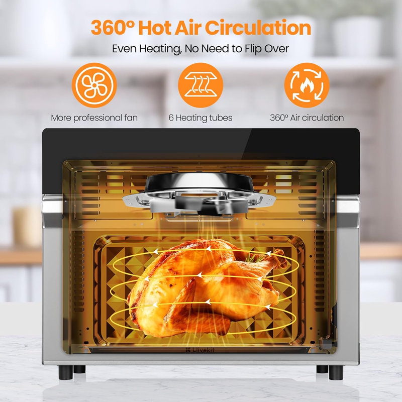 WOLTU 30L Dual Air Fryer Air Fryer, Silver