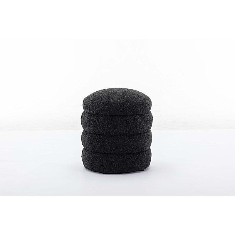 Repose-pieds Soft, Bouclé noir