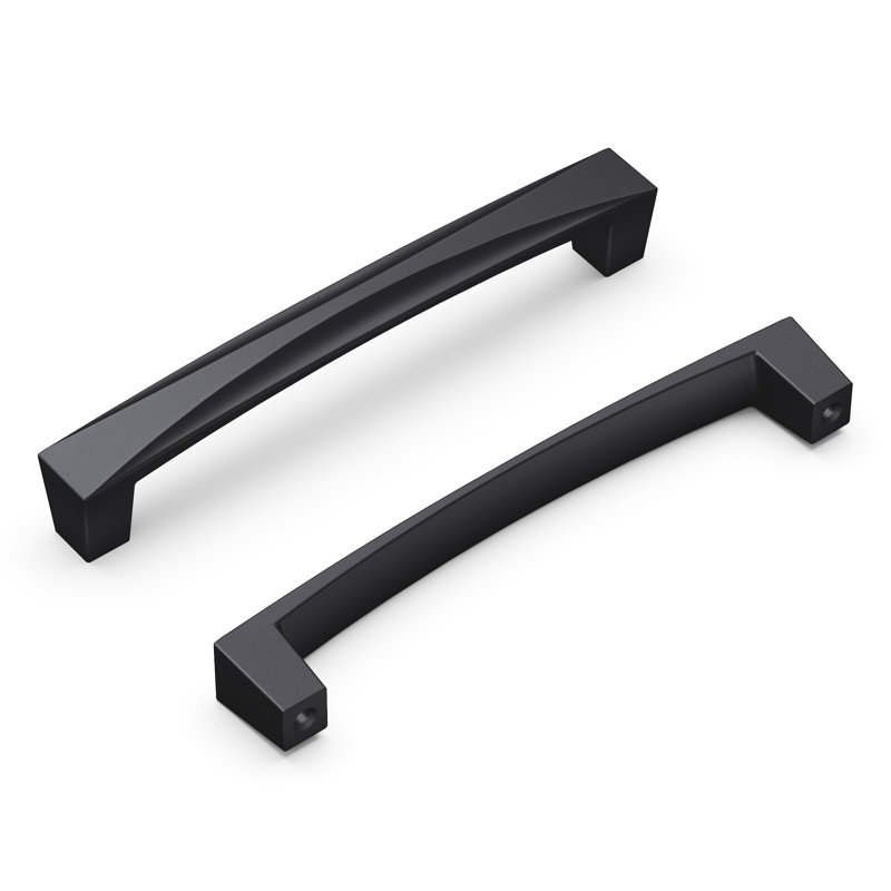 Crest Collection Handle Pull - 5-1/16" Center to Center Cabinet Pull Matte Black - Mid-century Modern Hardware for Drawers & Cabinets