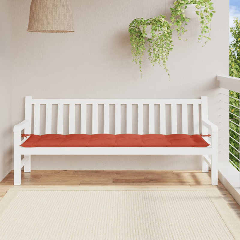 Coussin de banc de jardin Ebern Designs, Mélange rouge, L 78,7 po x P 19,7 po