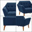 Chaise longue moderne INK + IVY en polyester bleu avec pieds en bois de pacane Newport-88043090