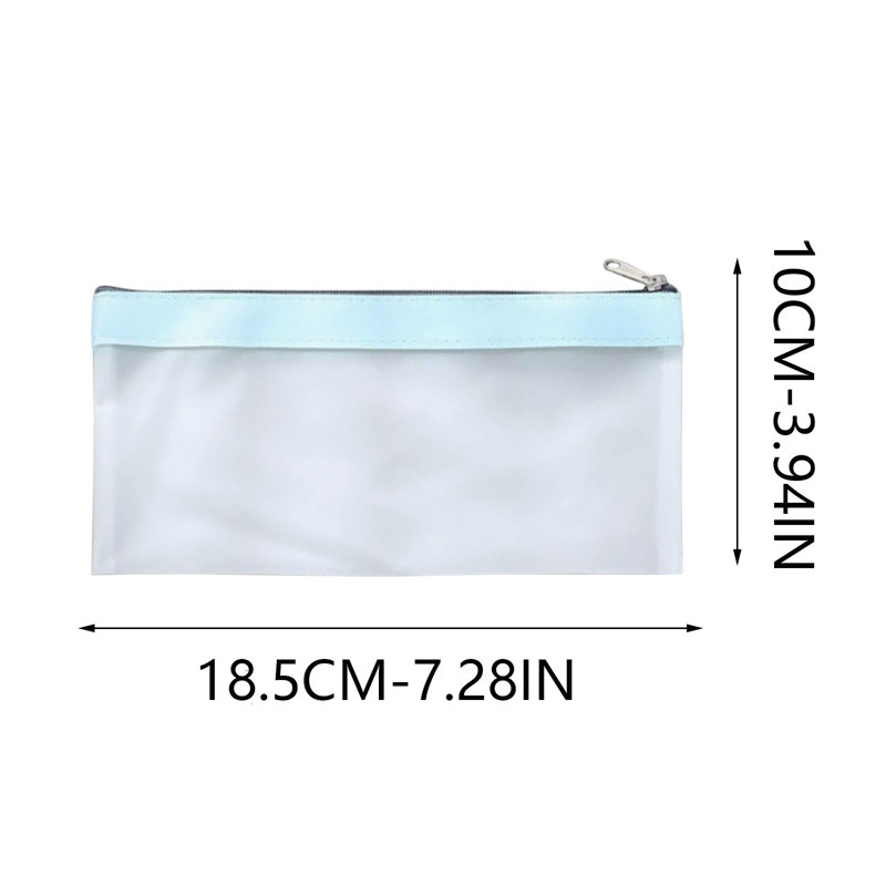 Taille-crayons, trousse de rangement mate zippée pour fournitures de bureau, Bleu