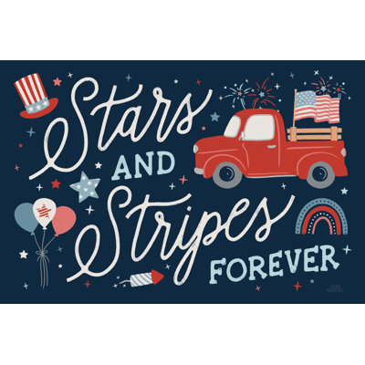 «Stars and Stripes II» par Laura Marshall, reproduction sur toile tendue
