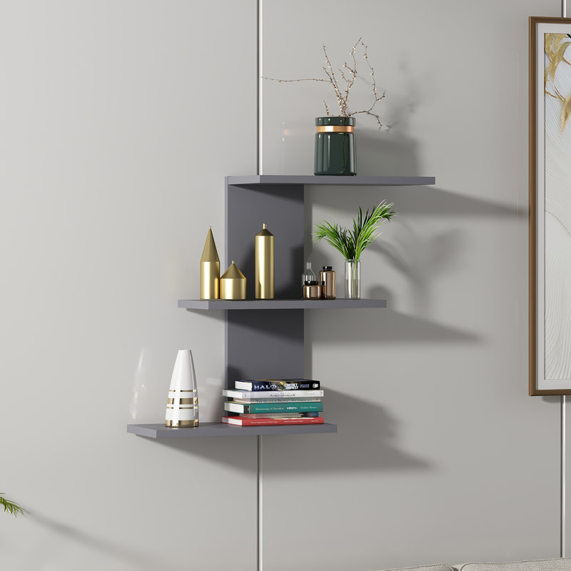Tajik 3 Piece Tiered Shelf, Anthracite