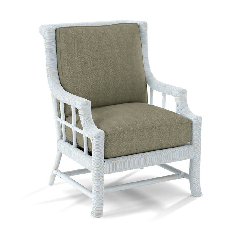 Lafayette Armchair, Bisque, White Performance Fabric; 0851-94