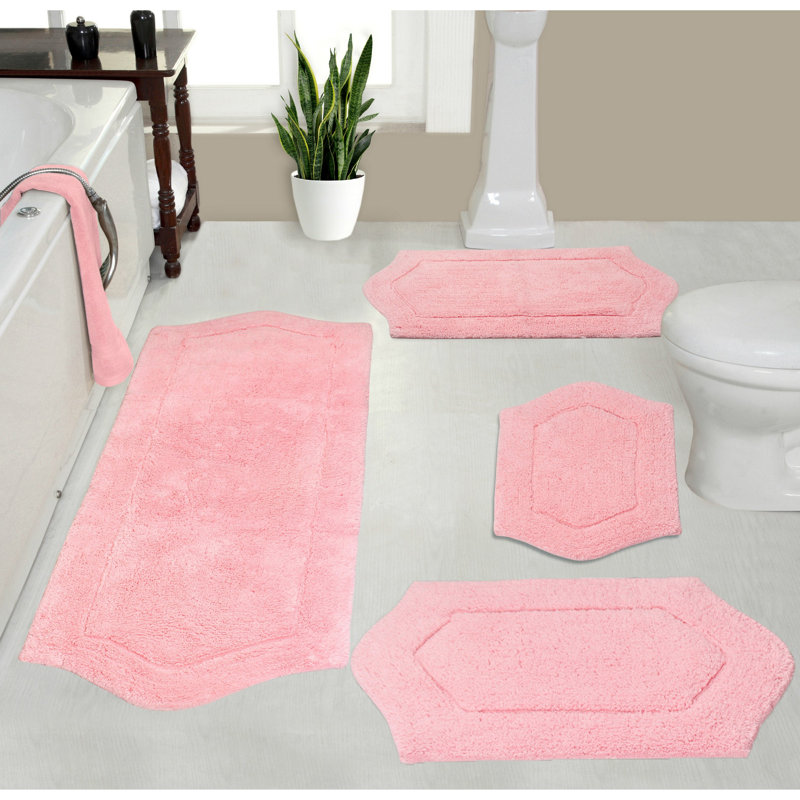 Tapis pour salle de bain Morissette, Rose