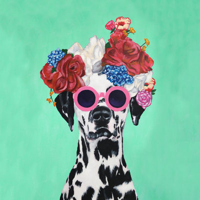 Flower Power Dalmatian Turquoise - Peinture