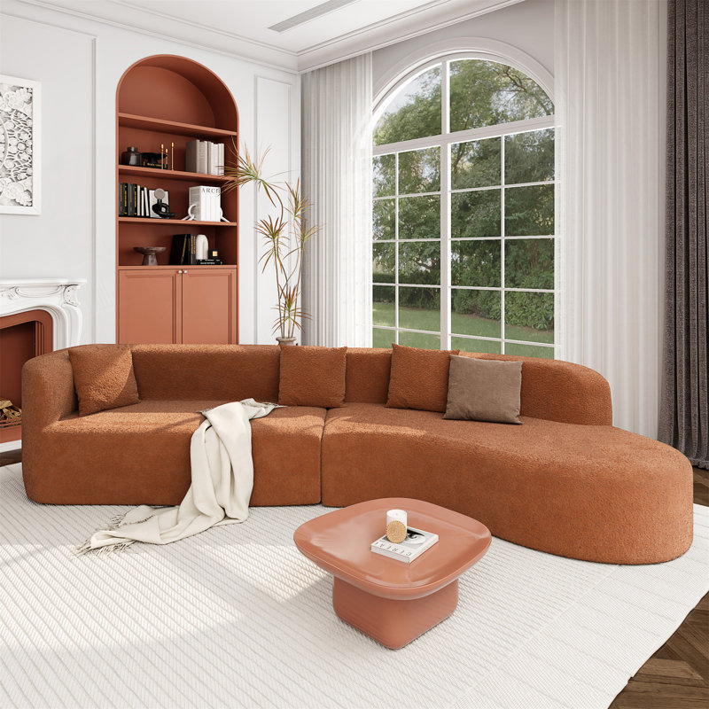 Canapé modulaire Boneless, Chenille orange