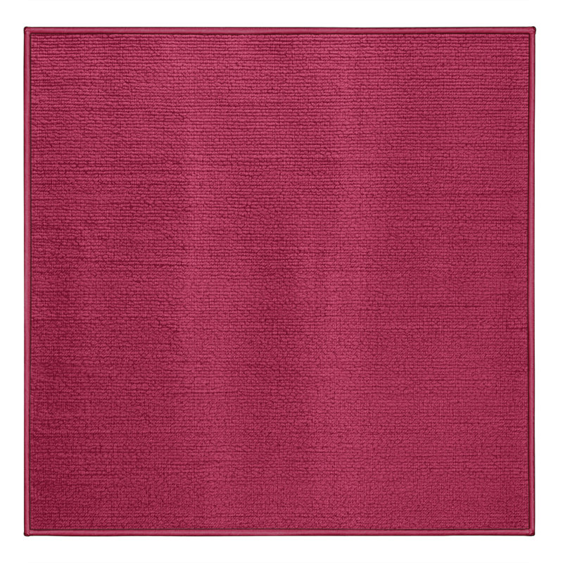 Machine Washable Solid Purple Area Rug, Square 6'