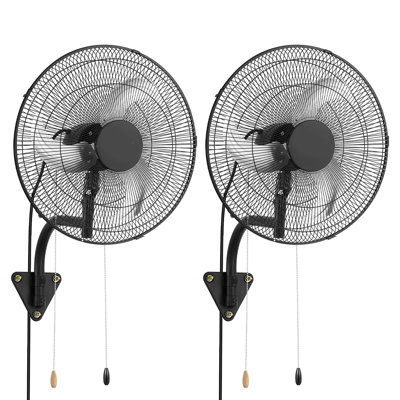 Ventilateur mural, ventilateur suspendu mural de 18 po oscillant, 3 vitesses, longue distance de circulation d'air, angle de rotation réglable, mécanique puissant pour l'industrie, commercial, garage, atelier, gymnase