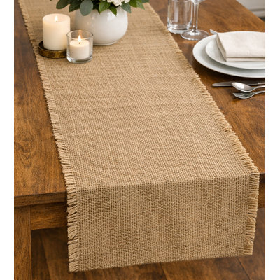 12" x 96" - Natural Burlap Table Runner Rustic Farmhouse Table Décor