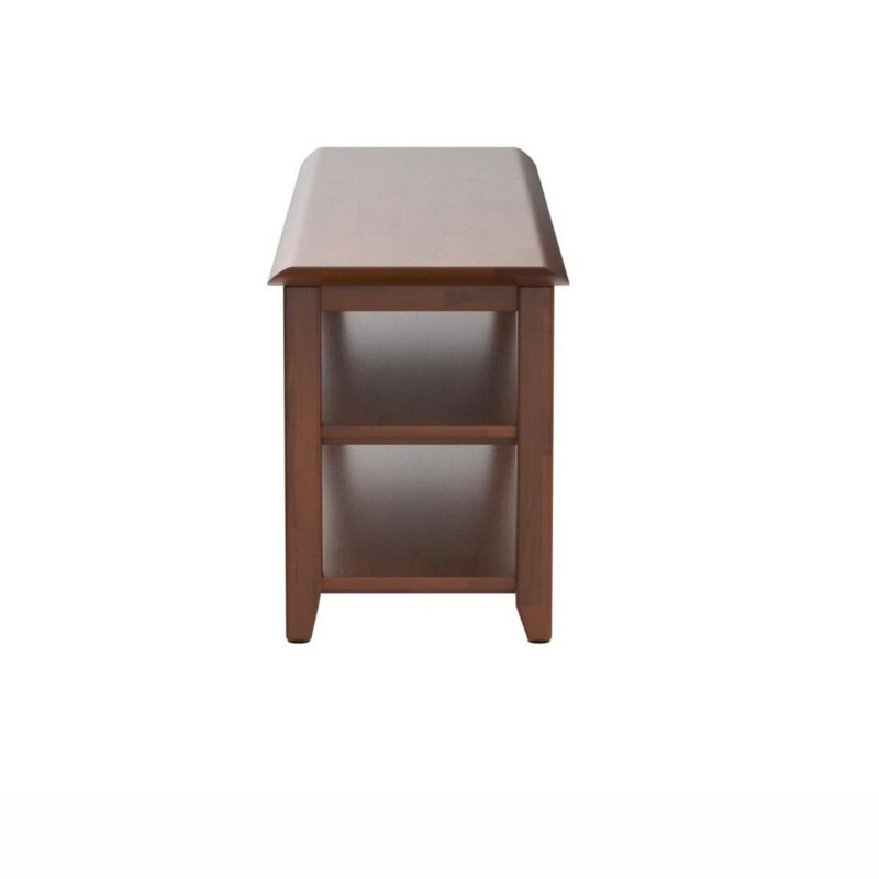 Rustic Solid Wood Entryway Bench, Brown