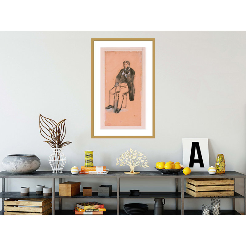 Joueur de violon assis par Edgar Degas, impression giclée sur cadre, H 41,5 po x l 26,34 po