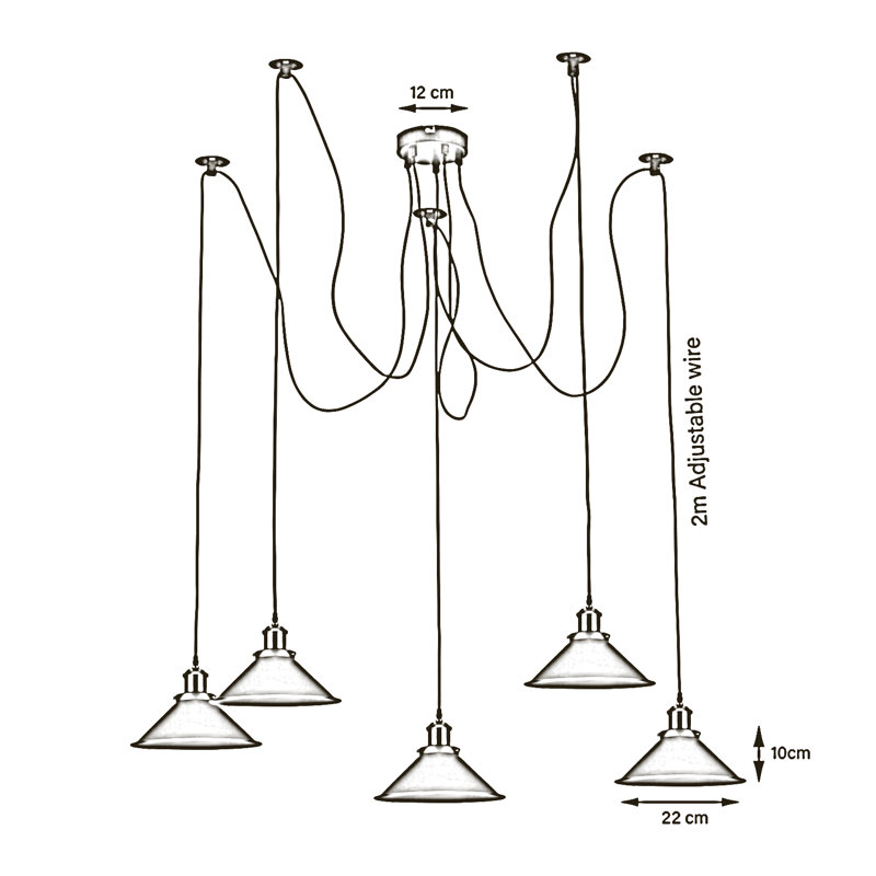 Rowell 5 - Light Pendant, Yellow
