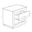 Table de chevet large à cadre encadré, tiroir simple avec tirette dissimulée et compartiment de rangement inférieur ouvert, armoire de chambre basse à base de socle flottant-1635054896