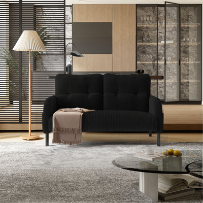 Corduroy Fabric, Comfortable Monochrome Double Sofa, Suitable For Living Rooms And Bedrooms