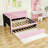 Full Size Linen Upholstered Daybed with LED Lighting, USB Charging Ports and Twin Trundle-668985880