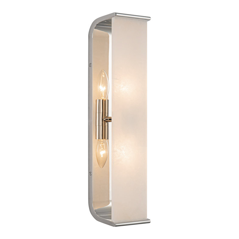 Éclairage pour meuble-lavabo à 2 lumières H 18,75 po Abbott, Nickel poli