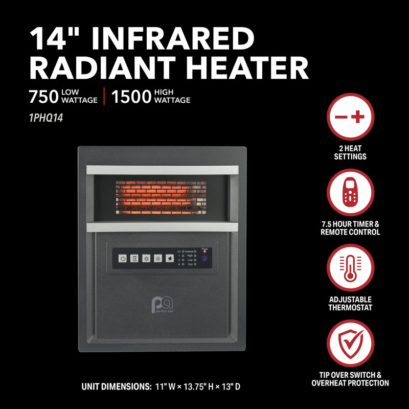 Perfect Aire Electric Infrared Heater w/Remote