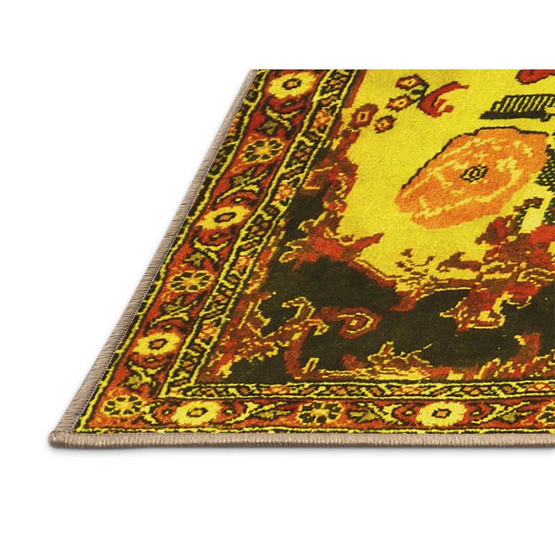 Washable Abstract Indoor Rug, Rectangle 8' x 12'