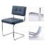 Aveon 49cm H Mid-Century Modern Tufted Faux Leather Side Dining Chair with Steel Frame(Set of 2)-1828921915