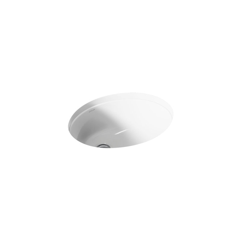Caxton® Ceramic Oval Undermount Bathroom Sink with Overflow, White
