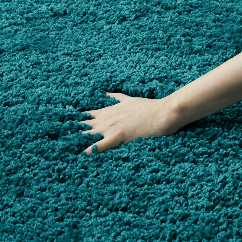 Elerby Solid Colour Shag Area Rug, Square 120cm