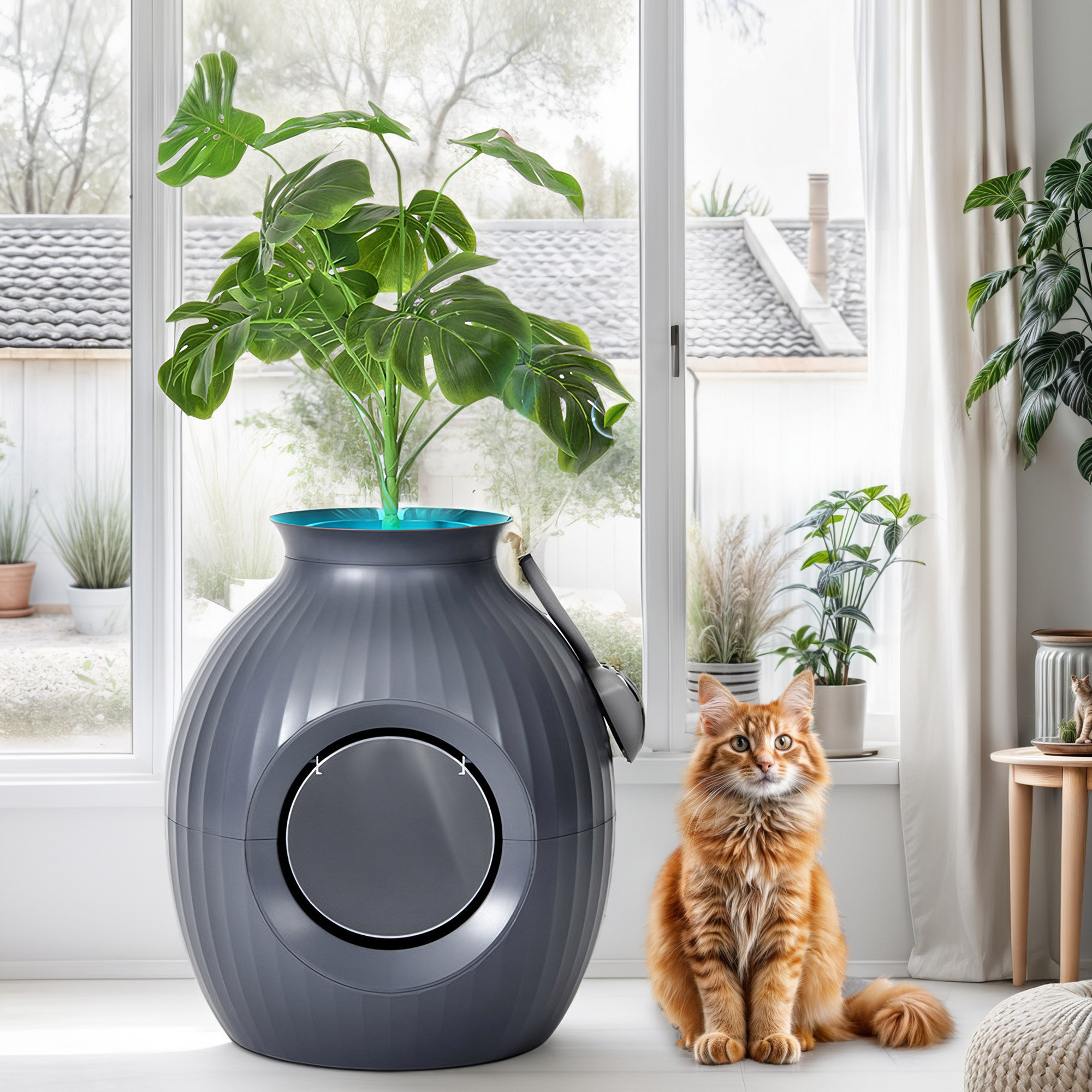 Tucker Murphy Pet™ Cat Litter Box Plant with Light, Includes Scoop