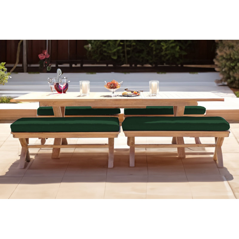 Ensemble repas d'extérieur rectangulaire pour 8 personnes L 79 po Buroker, Vert forêt