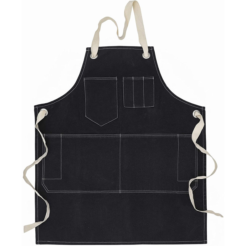 Solid Colour Cotton Apron Sets, Charcoal