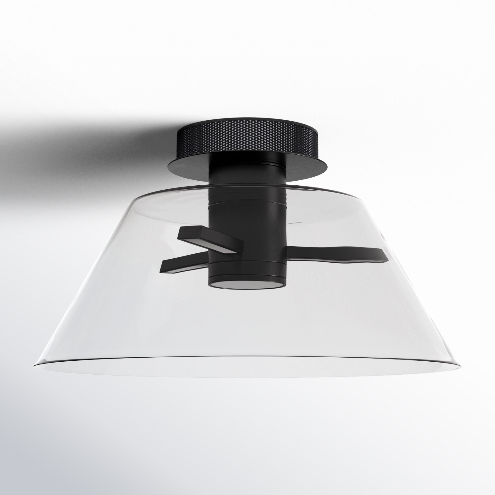 Hales 17" Single Light Semi Flush Mount, Matte Black