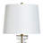 Glass & Steel Table Lamp - Clear Seeded & Gold - Off-White Shade