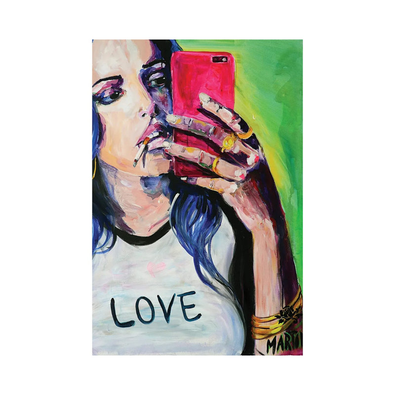 Selfie Queen 1 Piece Wrapped Canvas Painting, 20.32 cm H x 30.48 cm W