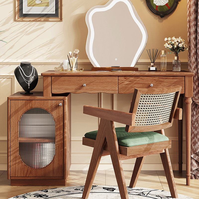 Makeup Vanity with Light mirror,2 drawers,Power Outlet
