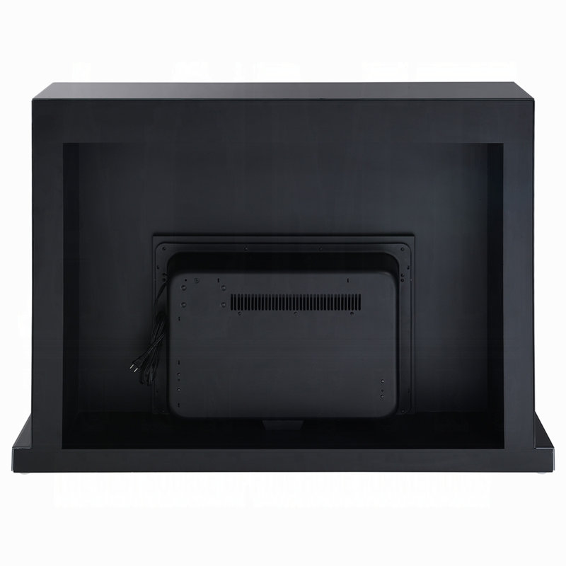 LED Fireplace With Timer, Adjustable Brightness, Black Mirrored Glass 47 Inch