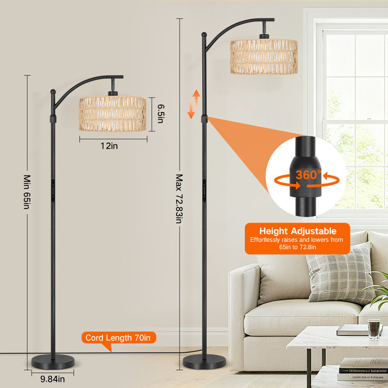 185cm Black LED Traditional Floor Lamp