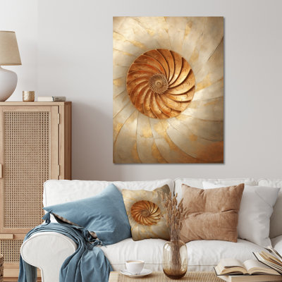 Spirale de marbre moderne moderne or et blanc II - Spirale abstraite, art mural en métal