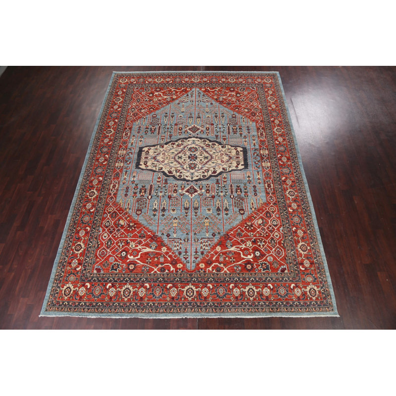 Tapis oriental Heriz Serapi à teinture végétale noué à la main 10 x 14