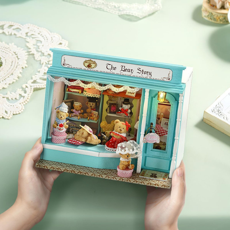 Ensemble de chambre miniature Wizardi - l'ensemble de maison de poupée The Bear Story