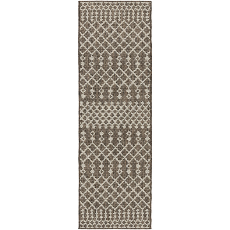 Tonnele Geometric Machine Woven Polypropylene/Polyester Indoor/Outdoor Area Rug in Natural