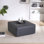 Grande table basse avec repose-pieds carré de 35 po de largeur, grand repose-pieds en similicuir pour repose-pieds