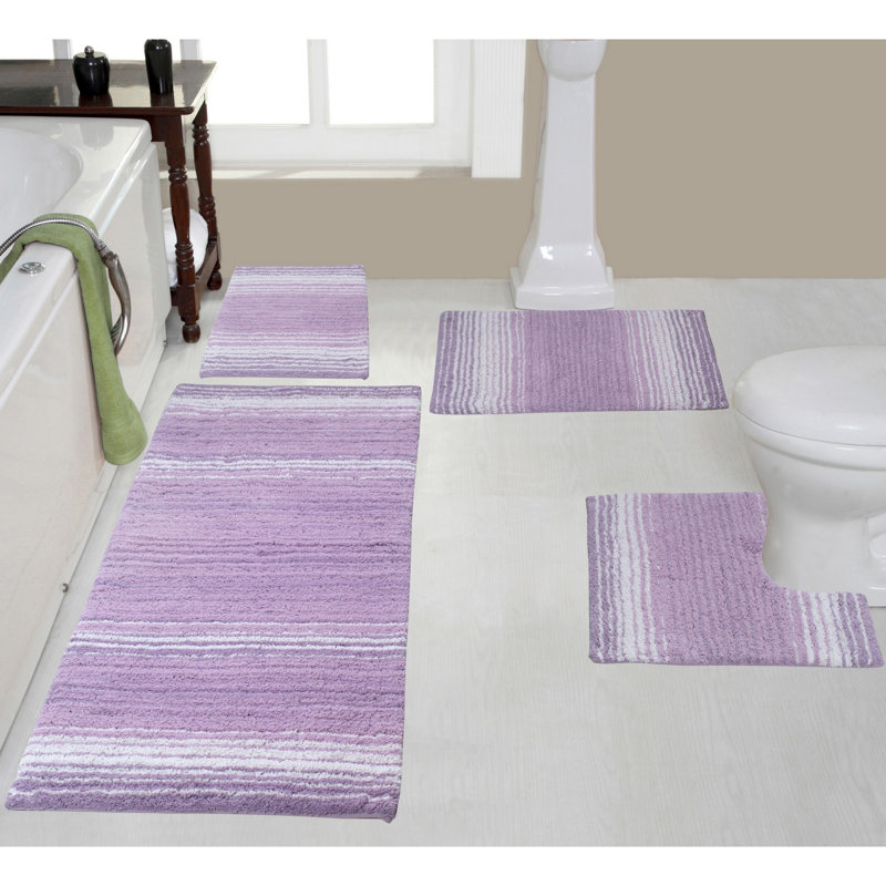 Alamanno 4 Piece Bath Rug Set, Purple