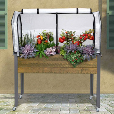Self-Watering Wood Elevated Planter