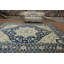 Tapis turc bleu à motif géométrique grand Oushak 12 x 15