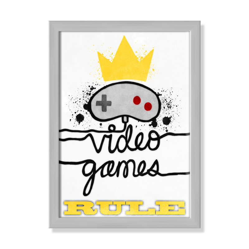 Impression de papier règle de jeux vidéo, H 15 po x l 11 po x P 1,19 po, Encadré de boîte argent