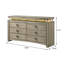 Commode 8 tiroirs beige rustique