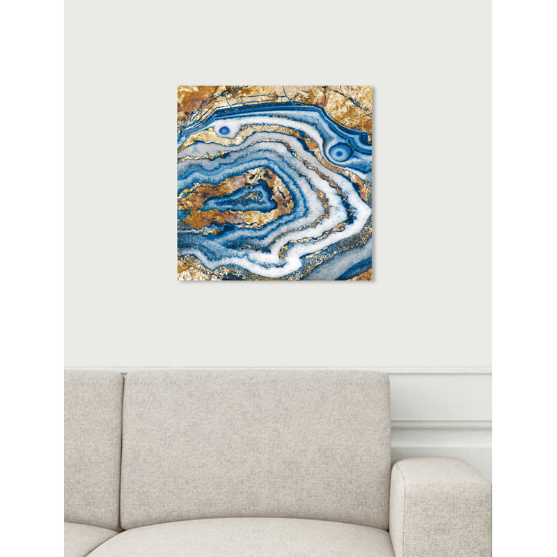 Bleu Agate, impression sur toile tendue, H 16 po x l 16 po x P 1,5 po